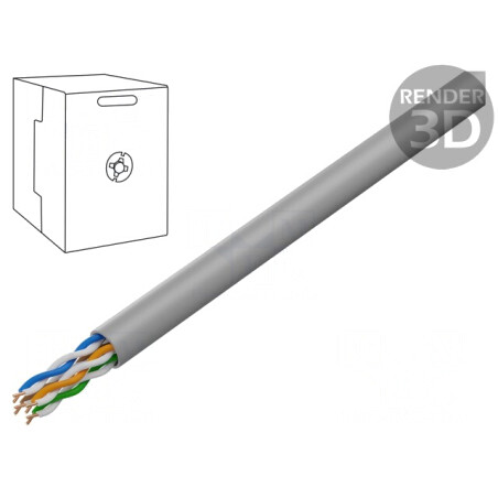 Cablu UTP Cat5e 305m Gri LSZH 4.6mm | Electronic-mag.ro | Componente Electronice