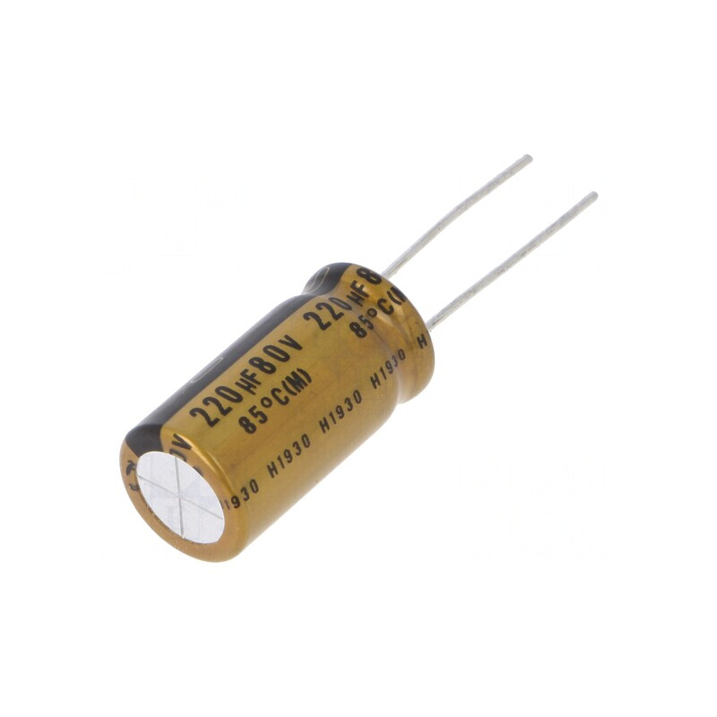 Condensator electrolitic THT 220uF 80V Ø12,5x27mm FG 5mm | Electronic-mag.ro | Componente Electronice Condensator electrolitic THT 220uF 80V Ø12,5x27mm FG 5mm | Electronic-mag.ro | Componente Electronice