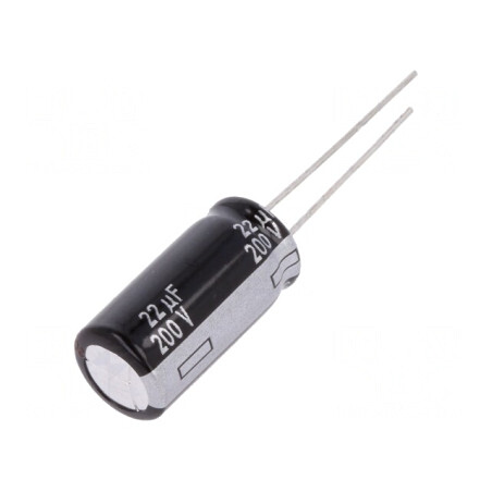 Condensator Electrolitic THT 22uF 200V 10x20mm 5mm Raster | Electronic-mag.ro | Componente Electronice