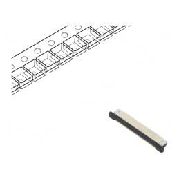 Conector FFC/FPC 40 pini ZIF SMT 50V 500mA | Electronic-mag.ro | Componente Electronice
