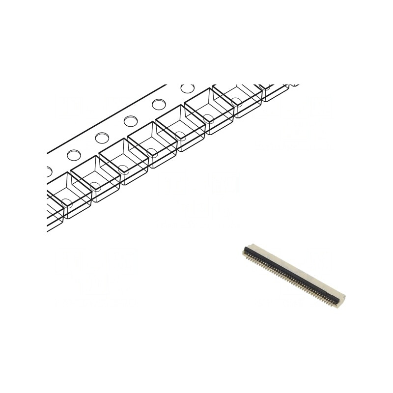 Conector FFC/FPC Orizontal 40 PIN ZIF SMT 30V 0.4A | Electronic-mag.ro | Componente Electronice