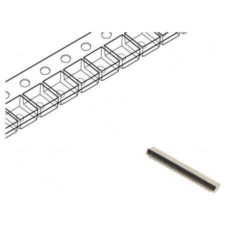 Conector FFC/FPC Orizontal 40 PIN ZIF SMT 30V 0.4A | Electronic-mag.ro | Componente Electronice