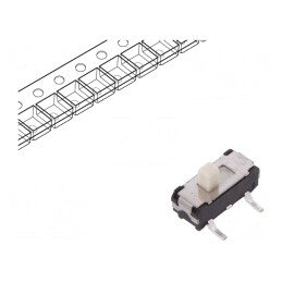 Comutator glisant SPDT 0,3A 6VDC ON-ON THT | Electronic-mag.ro | Componente Electronice