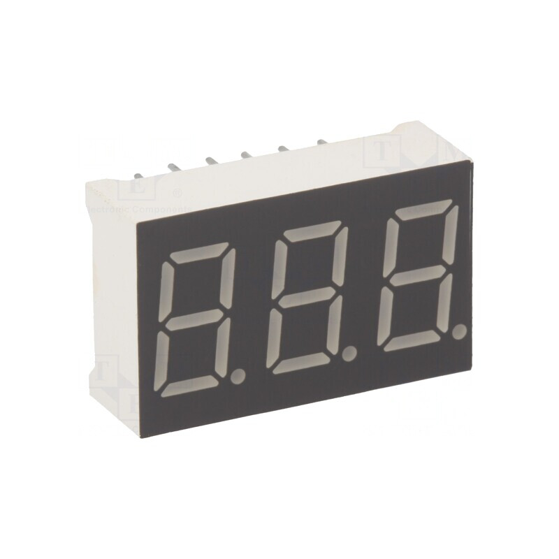 Afișaj LED 7 Segmente 9.2mm 3 Cifre Galben-Verde | Electronic-mag.ro | Componente Electronice