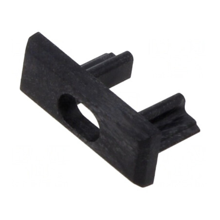 Obturator negru cu orificiu pentru profil LED MICRO-PLUS | Electronic-mag.ro | Componente Electronice