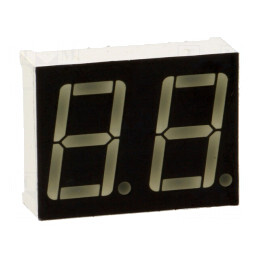 Afișaj LED 7 Segmente 14mm Verde Catod 2 Digit | Electronic-mag.ro | Componente Electronice