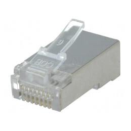 Mufă RJ45 Ecranată Aurită 8P8C 26AWG | Electronic-mag.ro | Componente Electronice