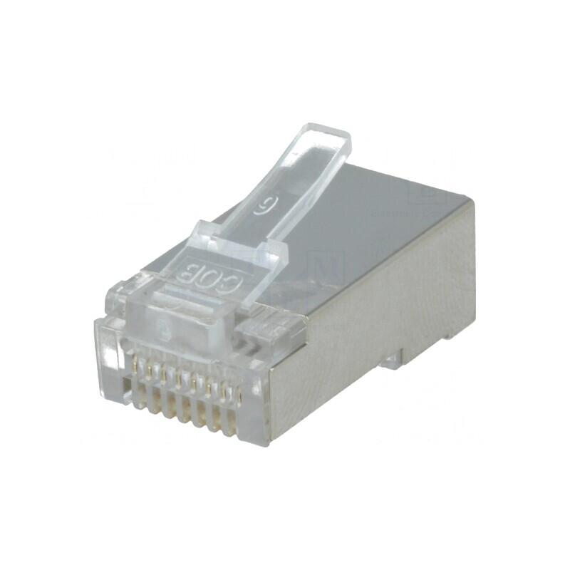 Mufă RJ45 Ecranată Aurită 8P8C 26AWG | Electronic-mag.ro | Componente Electronice
