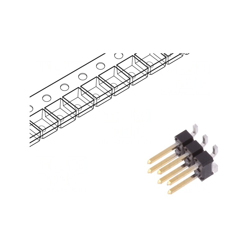 Conector pini verticali 6 pini 2,54mm BERGSTIK | Electronic-mag.ro | Componente Electronice
