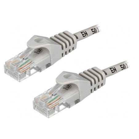 Patch Cord UTP Cat5e 0.5m Gri RJ45 | Electronic-mag.ro | Componente Electronice