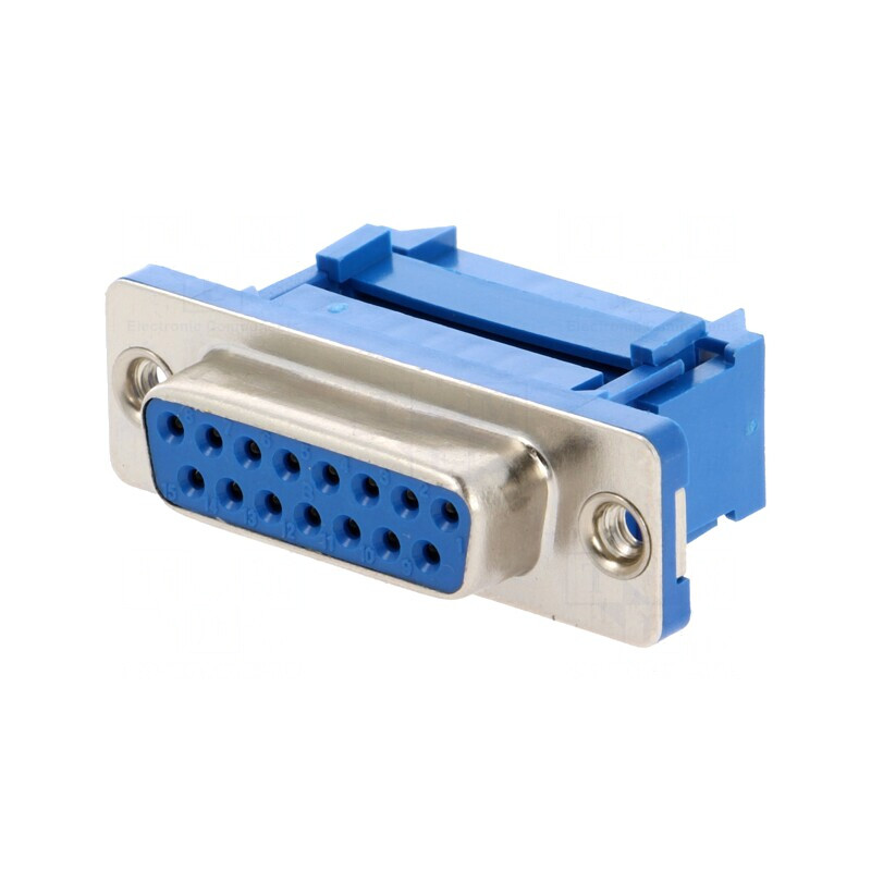 Mufă D-Sub 15 pini pentru cablu-bandă IDC 1,27mm UNC 4-40 | Electronic-mag.ro | Componente Electronice