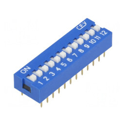 Comutator DIP-SWITCH 12 Secțiuni ON-OFF 12VDC | Electronic-mag.ro | Componente Electronice