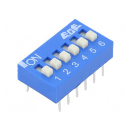 Comutator DIP-SWITCH 6 Secțiuni OFF-ON 24VDC | Electronic-mag.ro | Componente Electronice