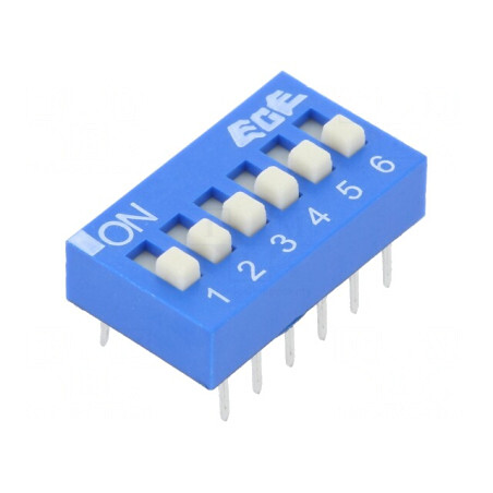 Comutator DIP-SWITCH 6 Secțiuni OFF-ON 24VDC | Electronic-mag.ro | Componente Electronice