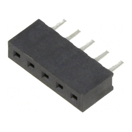 Soclu Şiruri Pini Mamă 2mm 5-PIN THT PCB 2A Cositorit | Electronic-mag.ro | Componente Electronice