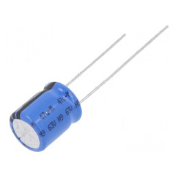 Condensator electrolitic THT 47uF 63V 10x12mm 5mm | Electronic-mag.ro | Componente Electronice