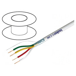 Cablu Ecranat 4x0,22mm2 Alb 150V