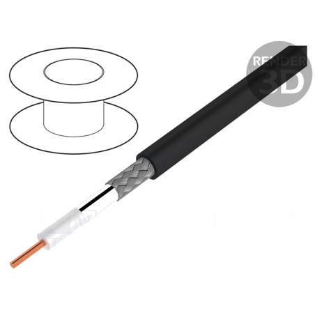 Cablu Coaxial Negru 6.9mm BiTSAT 757 Cu PE | Electronic-mag.ro | Componente Electronice