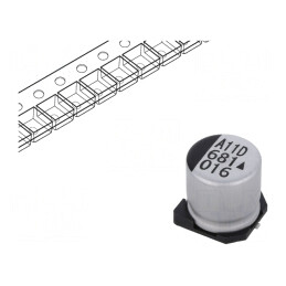 Condensator Electrolitic SMD 680uF 16V 10x10mm | Electronic-mag.ro | Componente Electronice