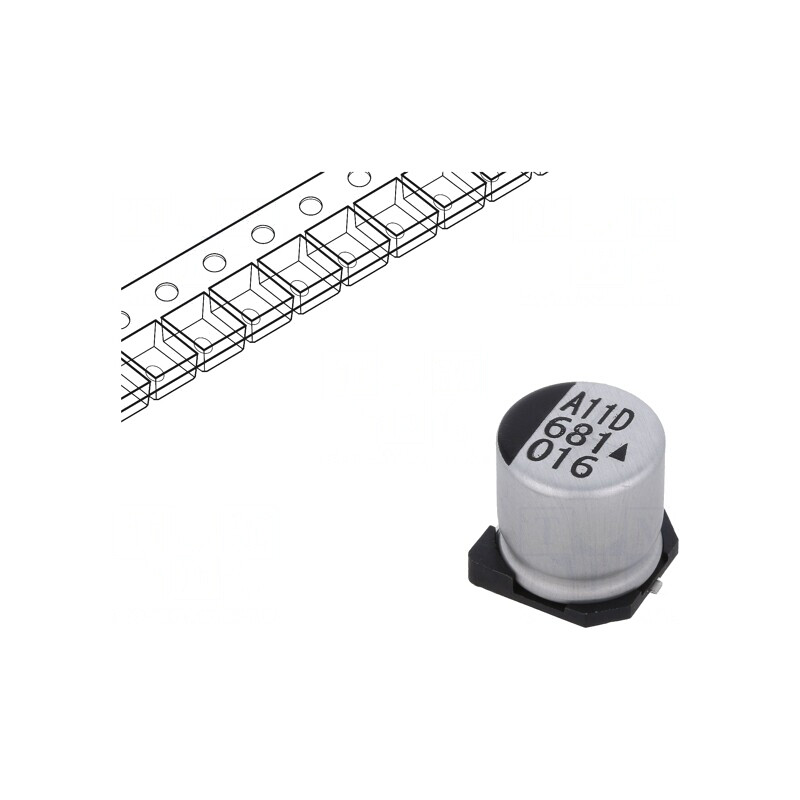 Condensator Electrolitic SMD 680uF 16V 10x10mm | Electronic-mag.ro | Componente Electronice