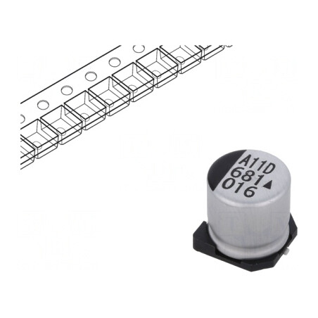 Condensator Electrolitic SMD 680uF 16V 10x10mm | Electronic-mag.ro | Componente Electronice