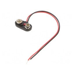 Conector 6F22 cu Cabluri 150mm pentru Baterii 9V | Electronic-mag.ro | Componente Electronice