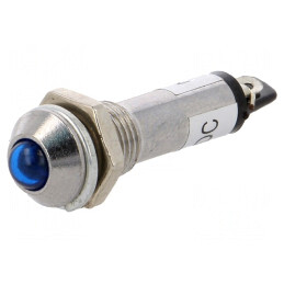 Lampă LED de Control Albastră 12V IP40 Metal | Electronic-mag.ro | Componente Electronice
