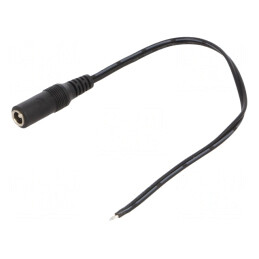 Cablu Alimentare DC 5,5/2,1 Negru 0,25m | Electronic-mag.ro | Componente Electronice