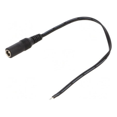 Cablu Alimentare DC 5,5/2,1 Negru 0,25m | Electronic-mag.ro | Componente Electronice