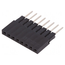 Soclu pini mamă 8 pini drept 2,54mm THT aurit 3A | Electronic-mag.ro | Componente Electronice