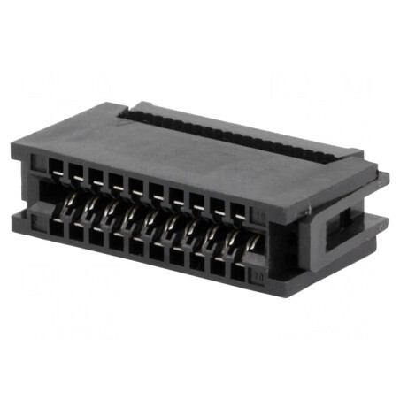 Conector Margine 20 PIN IDC pentru Cablu-Bandă 1,27mm Gold | Electronic-mag.ro | Componente Electronice