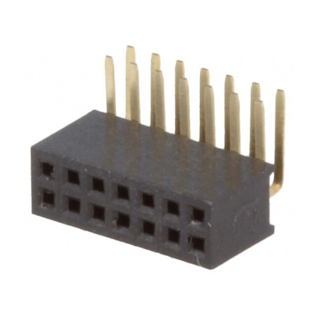 Soclu Pini Mamă 14-Pin 90° 1.27mm THT 2x7 | Electronic-mag.ro | Componente Electronice