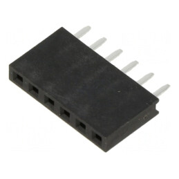 Soclu pini mamă 2,54mm 6 pini THT aurit pentru PCB | Electronic-mag.ro | Componente Electronice