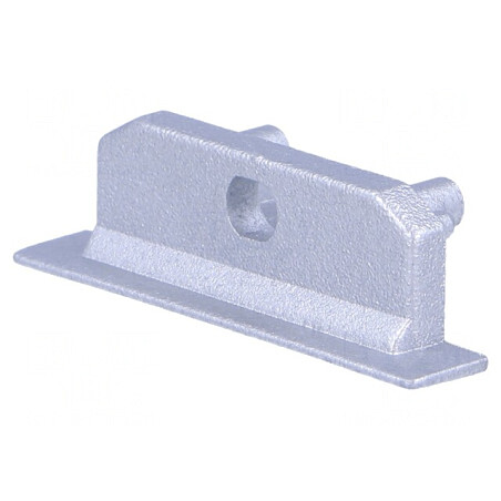 Obturator Argintiu pentru Profil LED, 2 Bucăți cu Orificiu | Electronic-mag.ro | Componente Electronice