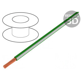 Cablu Electric 1mm2 PVC Verde-Alb 300V/500V | Electronic-mag.ro | Componente Electronice
