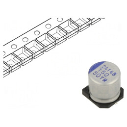 Condensator Hibrid 150uF 50V SMD | Electronic-mag.ro | Componente Electronice