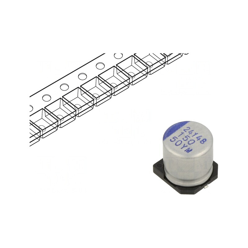 Condensator Hibrid 150uF 50V SMD | Electronic-mag.ro | Componente Electronice