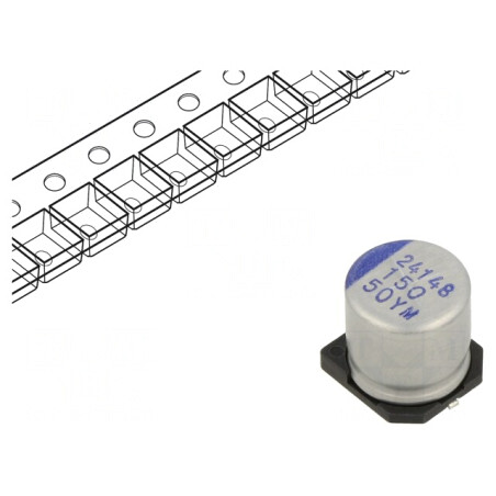 Condensator Hibrid 150uF 50V SMD | Electronic-mag.ro | Componente Electronice