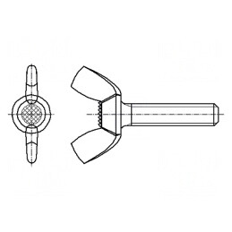 Şurub Cap Fluture Oțel Zinc M4x8 DIN 316 8mm | Electronic-mag.ro | Componente Electronice
