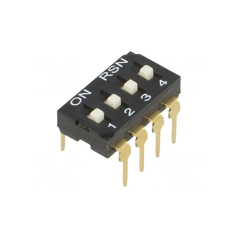 Comutator DIP-SWITCH 4 Secțiuni ON-OFF 12VDC | Electronic-mag.ro | Componente Electronice