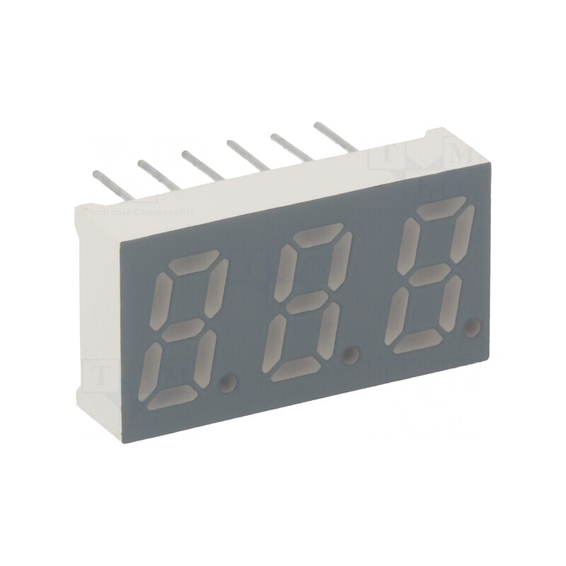 Afişaj LED 7 segmente 8mm 3 cifre roşu | Electronic-mag.ro | Componente Electronice