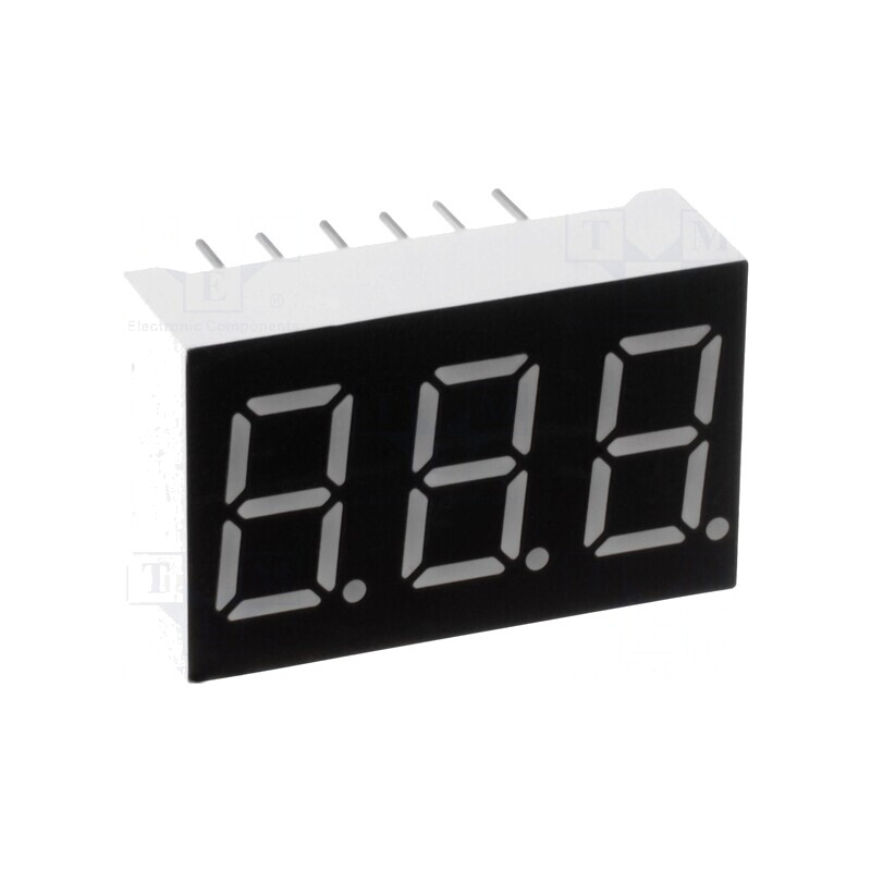 Afișaj LED 7 Segmente 9,14mm 3 Digits Verde | Electronic-mag.ro | Componente Electronice