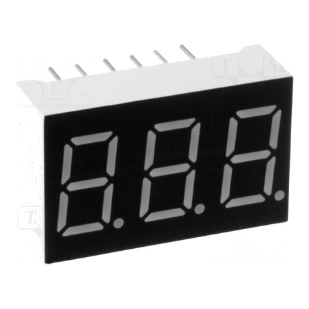 Afișaj LED 7 Segmente 9,14mm 3 Digits Verde | Electronic-mag.ro | Componente Electronice