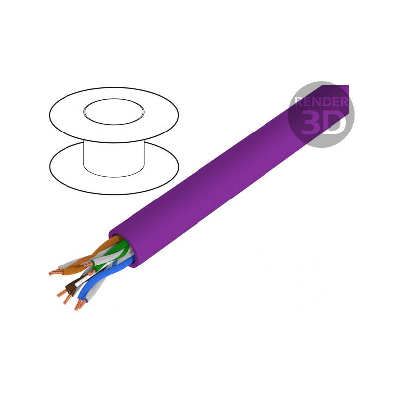 Cablu Ethernet UTP Cat6 LSZH Violet 500m | Electronic-mag.ro | Componente Electronice