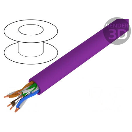 Cablu Ethernet UTP Cat6 LSZH Violet 500m | Electronic-mag.ro | Componente Electronice