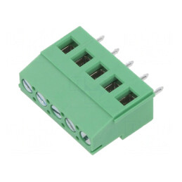 Regletă de Conexiuni PCB 90° 5mm 5 Piste 2,5mm2 | Electronic-mag.ro | Componente Electronice