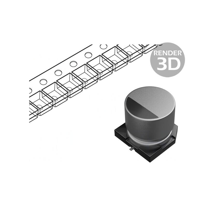 Condensator electrolitic SMD 47uF 35V 8x10mm 3000h | Electronic-mag.ro | Componente Electronice