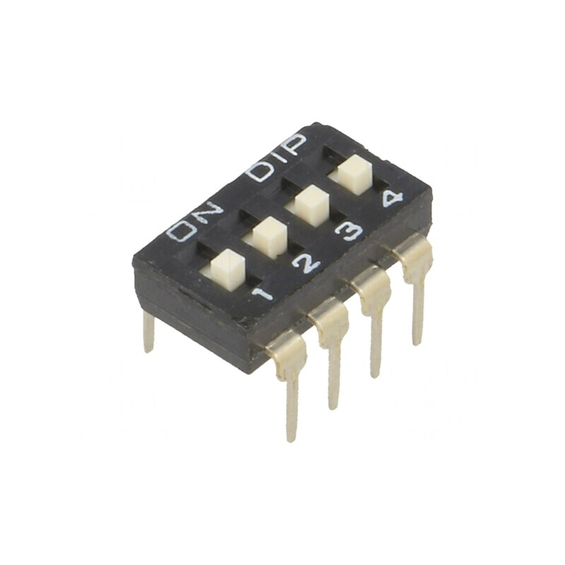 Comutator DIP-SWITCH 4 Secțiuni ON-OFF 24V THT | Electronic-mag.ro | Componente Electronice Comutator DIP-SWITCH 4 Secțiuni ON-OFF 24V THT | Electronic-mag.ro | Componente Electronice