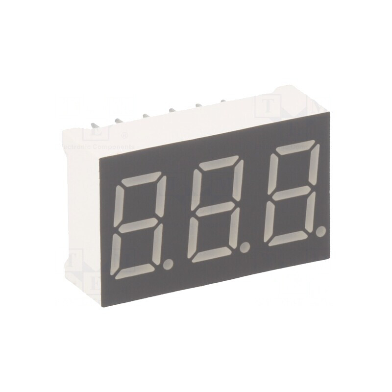 Afişaj LED 7 Segmente 9,2mm 3 Digiti Roșu | Electronic-mag.ro | Componente Electronice