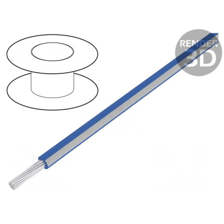 Cablu litat cupru 18AWG PVC albastru-alb 600V | Electronic-mag.ro | Componente Electronice